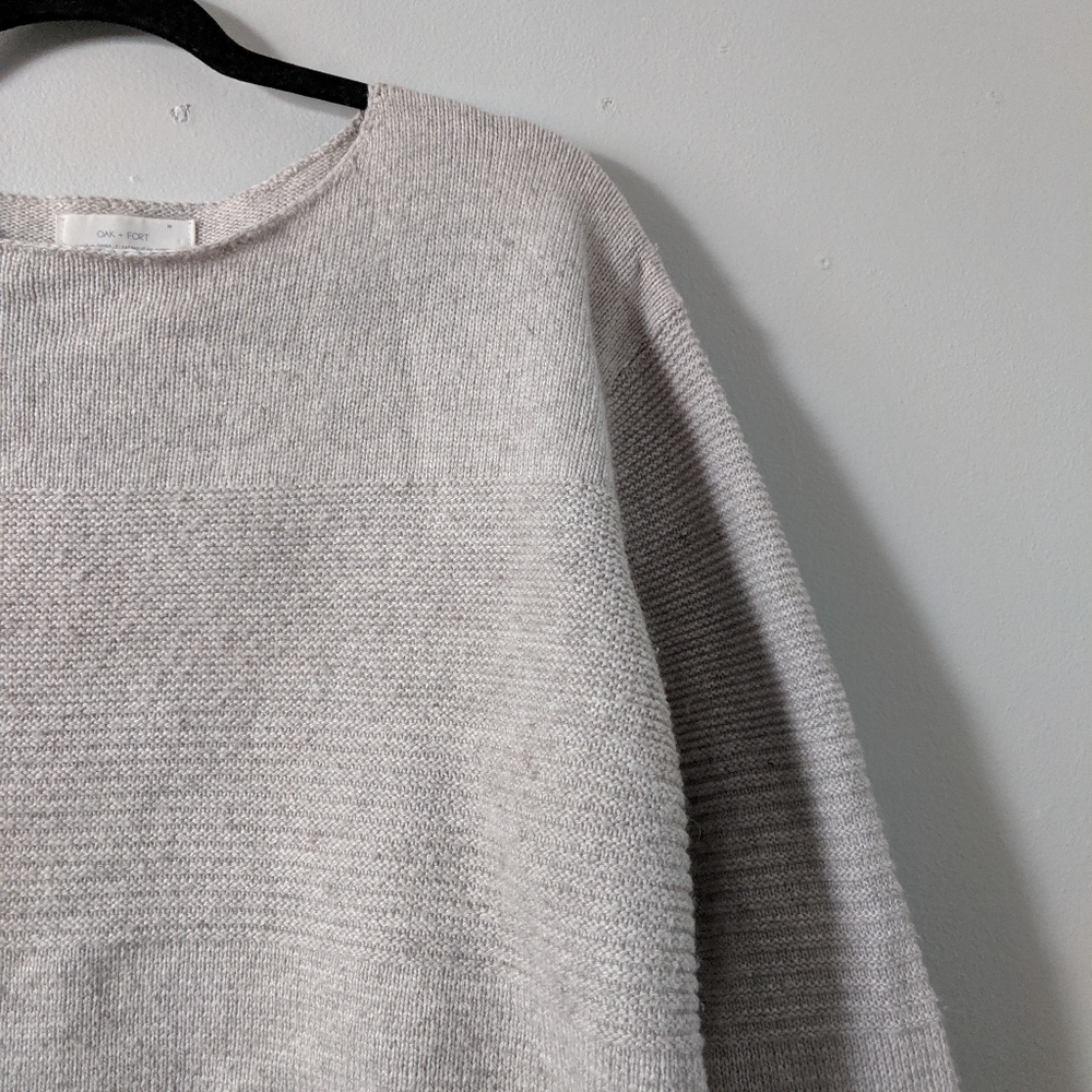 Oatmeal Cropped Knit Sweater